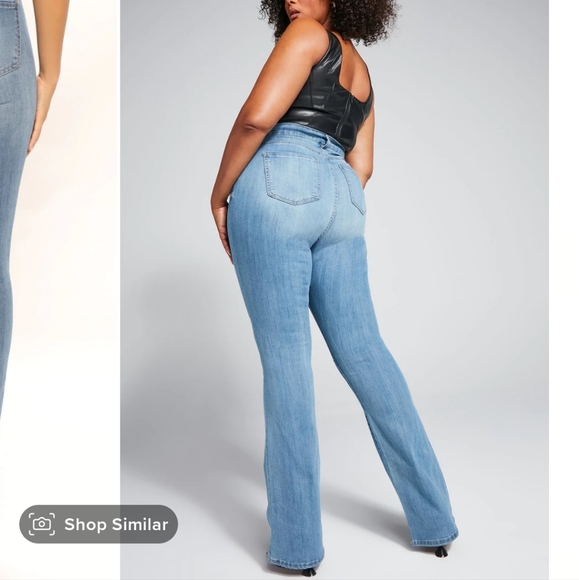 Tall Jessie Mid Rise Distressed Bootcut Jean - Light Blue Wash - Picture 5 of 6